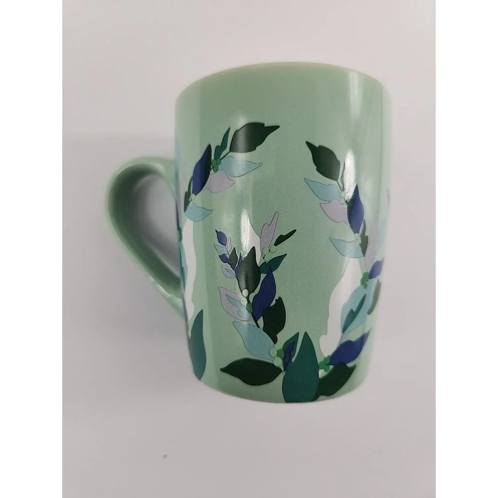 Starbucks 2020 Mint Green Leaves & Mermaid Logo Ceramic Coffee Cup Mug 10oz